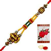 1 Auspicious Ganesh Rakhi<br><font color=#0000FF>Free Delivery in USA</font> 1 Auspicious Ganesh Rakhi<br><font color=#0000FF>Free Delivery in USA</font>