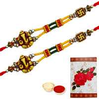 2 Auspicious Ganesh Rakhi<br><font color=#0000FF>Free Delivery in USA</font> 2 Auspicious Ganesh Rakhi<br><font color=#0000FF>Free Delivery in USA</font>