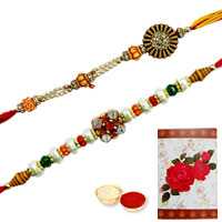 Auspicious Collection of 2 Rakhi Set<br><font color=#0000FF>Free Delivery in USA</font> Auspicious Collection of 2 Rakhi Set<br><font color=#0000FF>Free Delivery in USA</font>
