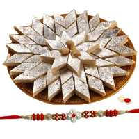 Kaju Katli and One Designer Rakhi with free Roli Tikka Kaju Katli and One Designer Rakhi with free Roli Tikka