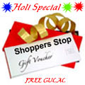 Shoppers Stop Gift Vouchers Worth Rs. 2500 with free Gulal/Abir Pouch Shoppers Stop Gift Vouchers Worth Rs. 2500 with free Gulal/Abir Pouch