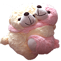 Twin Teddy in Pink and White Twin Teddy in Pink and White