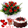 12 Exclusive Dutch Red Roses with Taj / 5 Star Bakery Cake 1 Kg from 5 star Hotel Bakery <br> (Limited Cities) 12 Exclusive Dutch Red Roses with Taj / 5 Star Bakery Cake 1 Kg from 5 star Hotel Bakery <br> (Limited Cities)