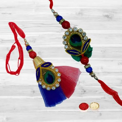 Designer Bhaiya Bhabhi Rakhi Set with Happiness