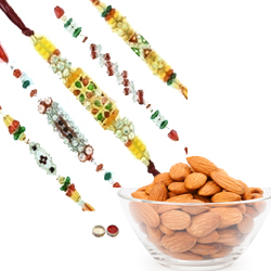 Stylish 5 Rakhi With Almonds Stylish 5 Rakhi With Almonds