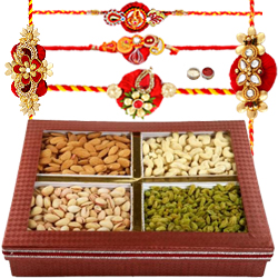 Modish 5 Rakhi With Dry Fruits Modish 5 Rakhi With Dry Fruits