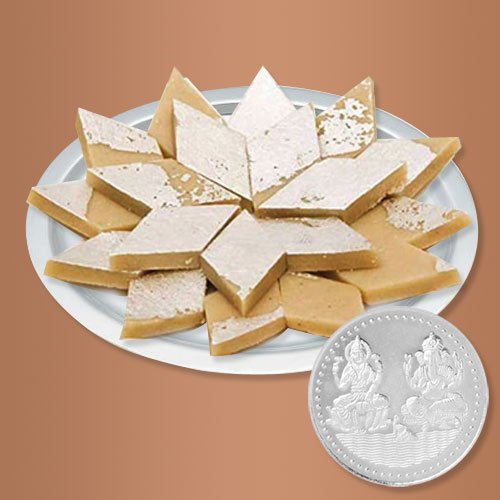 Haldirams Badam Katli N Gold Plated Thali , Free Coin Haldirams Badam Katli N Gold Plated Thali , Free Coin