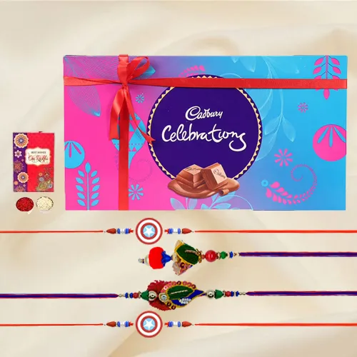 Fabulous Family Rakhi Set with Cadbury Celebration
