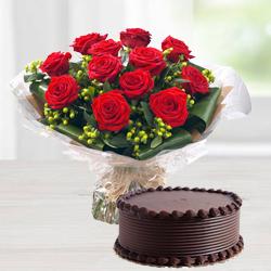 Adorable Red Roses in a Vase with divine...