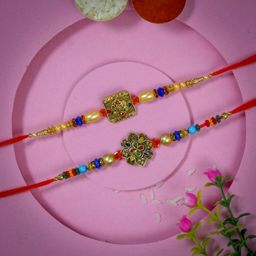 Set of 2 Stunning Kundan Rakhi