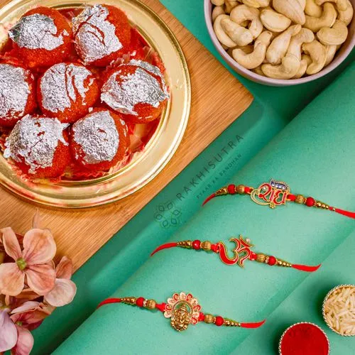 Spiritual Rakhi Set with Sweet Treats