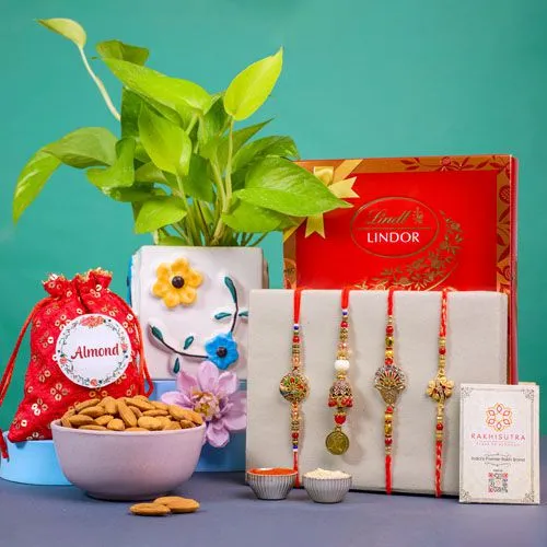 Cherished Rakhi Treats  N  Plant Gift Set