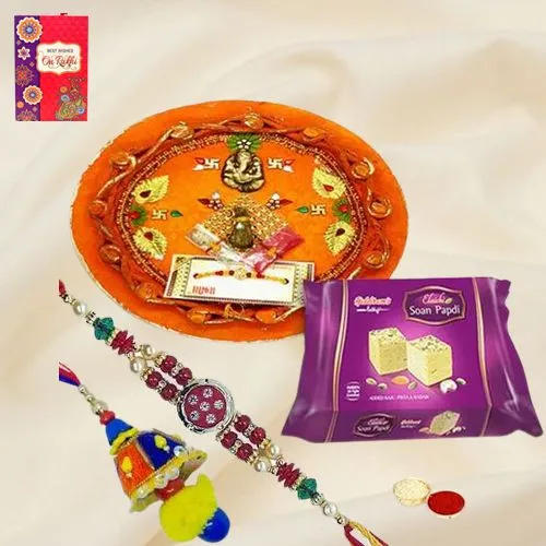 Bhaiya Bhabhi Rakhi with Haldirams Soan Papdi N Thali