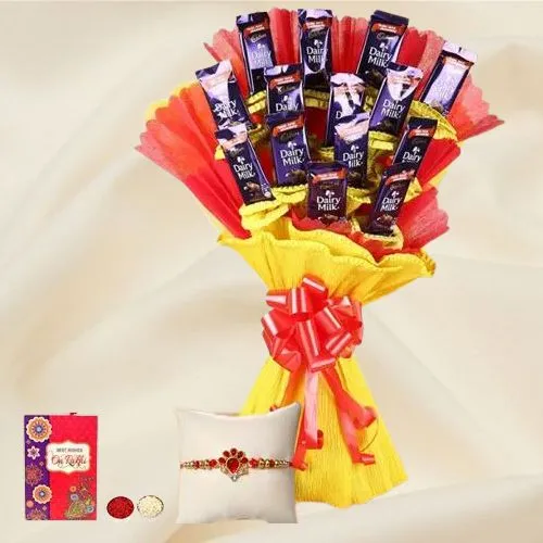 Sending Cadbury Chocolates Bouquet with Rakhi to India