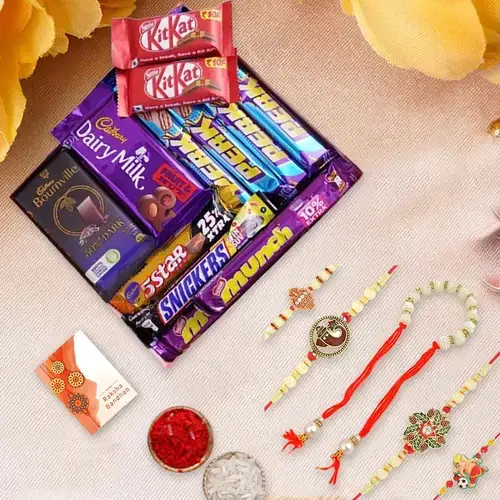 Family Rakhi with Chocolate Splendors